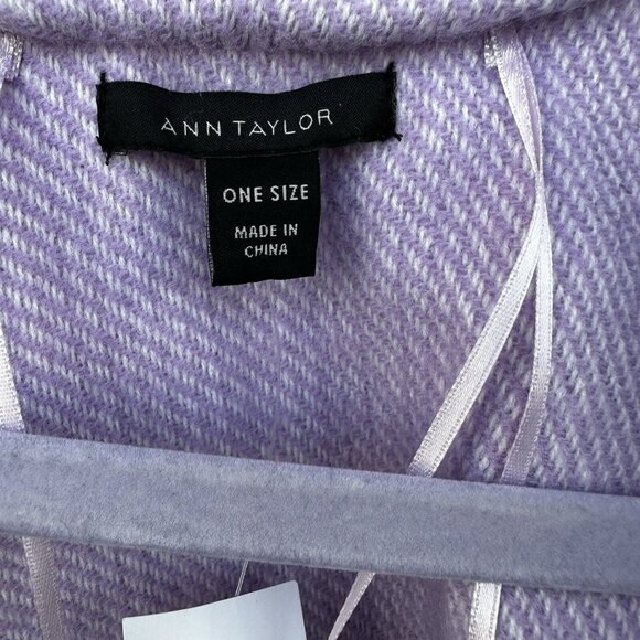 Ann Taylor Color-block Poncho Wrap Sweater One Size Stripe Purple Tan Black Teal - Picture 2 of 7